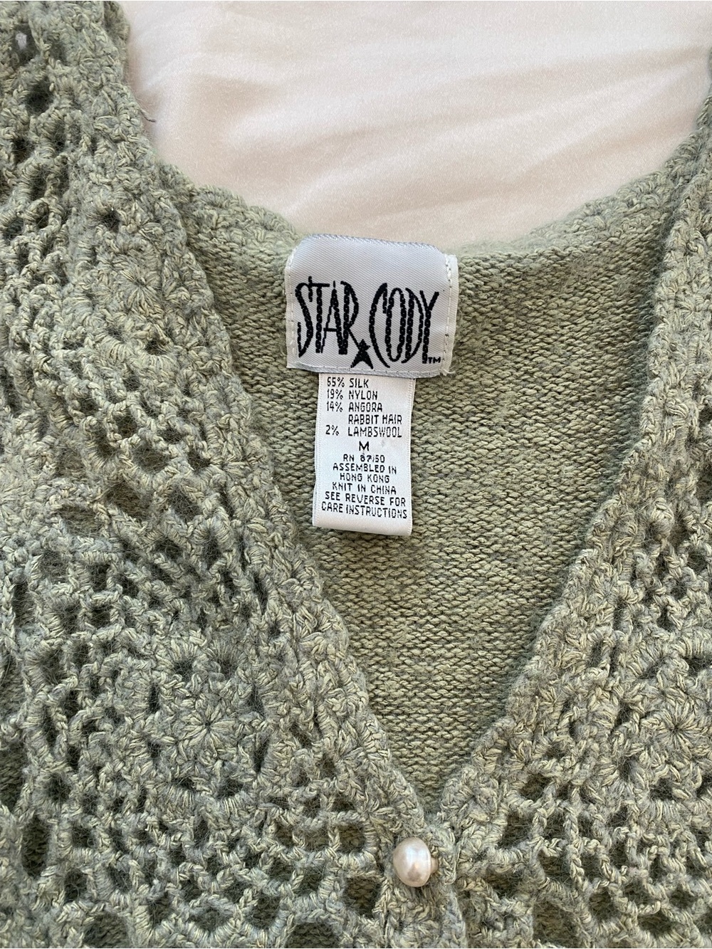 Olive Crochet Button-Front Tank - Picture 3 of 5